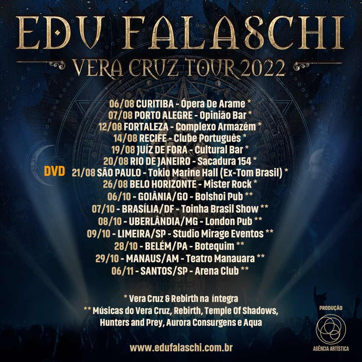 Edu Falaschi inicia turnê do álbum Vera Cruz em Curitiba e Porto