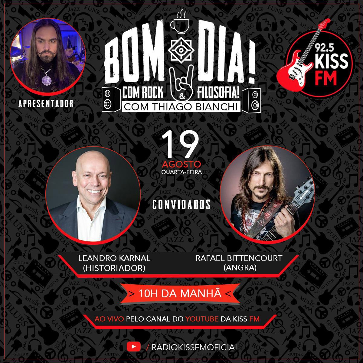 Kiss FM lança talk show “Bom dia! Com Rock e Filosofia!” com Thiago Bianchi  como apresentador no YouTube da rádio || TRM Press || Assessoria de  imprensa/Consultoria Artística, Musical e Cultural